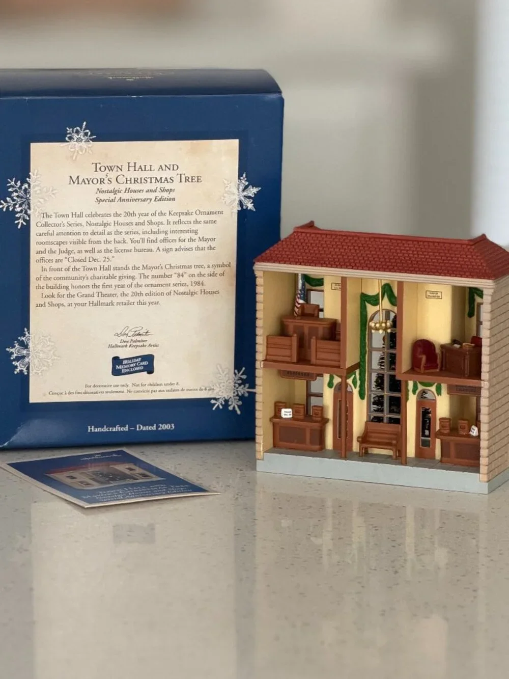 Hallmark Ornament Nostalgic Houses & Shops Town Hall and Mayor's Christmas Tree